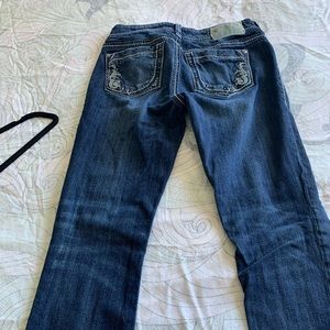 Silver low rise jeans